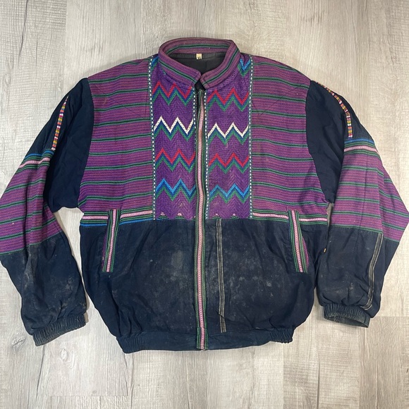 Vintage Other - VINTAGE EMBROIDERED COTTON COLORFUL MADE IN GUATEMALA JACKET XL
